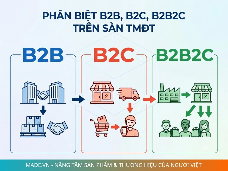 B2C, B2B, B2B2C Trên Sàn TMĐT Đa Phương Thức