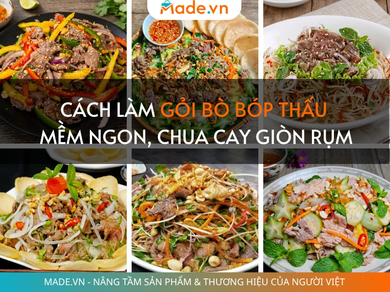 Cách làm gỏi bò bóp thấu mềm ngon, chua cay giòn rụm