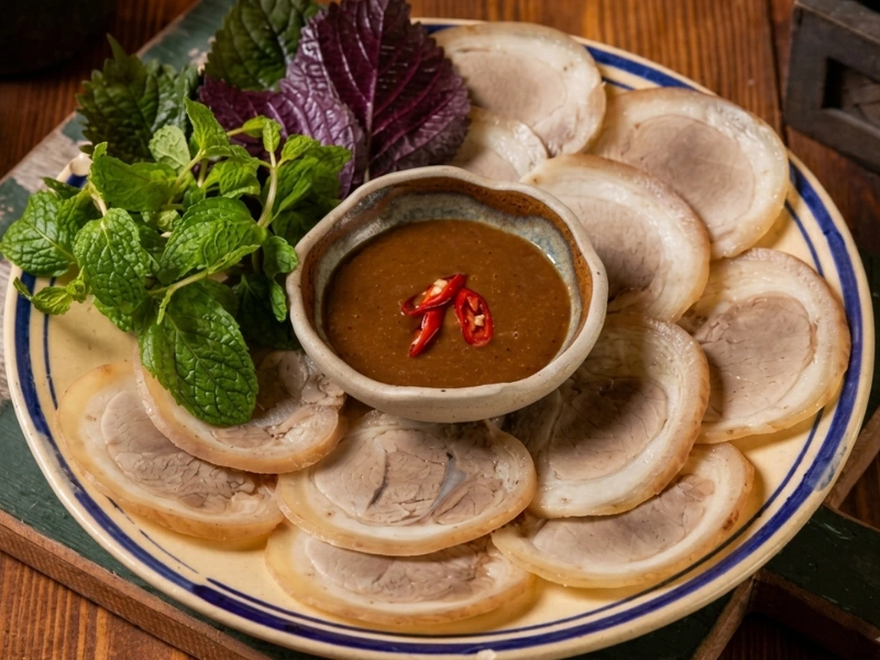 Chén mắm nêm dậy mùi thơm đặc trưng của dứa tươi, vị mặn cay bùng nổ, rất hợp khi dùng kèm thịt luộc