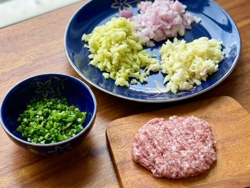 Chuẩn bị và sơ chế các nguyên liệu làm thịt chưng mắm tép