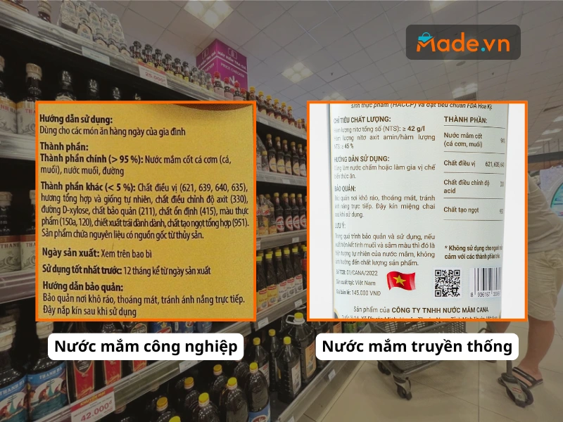 Đọc bảng thành phần trên nhãn chai nước mắm là cách nhận biết nước mắm thật dễ nhất