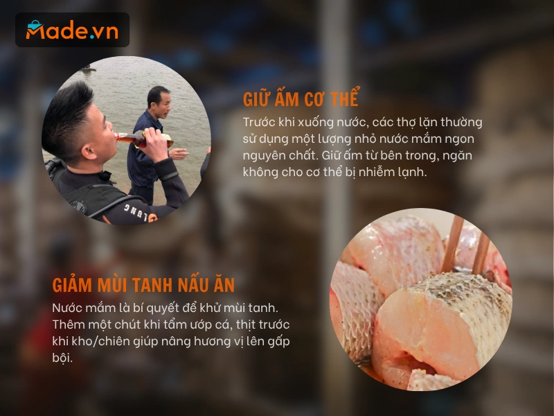 Lợi ích giữ ấm cơ thể và giảm mùi tanh của nước mắm