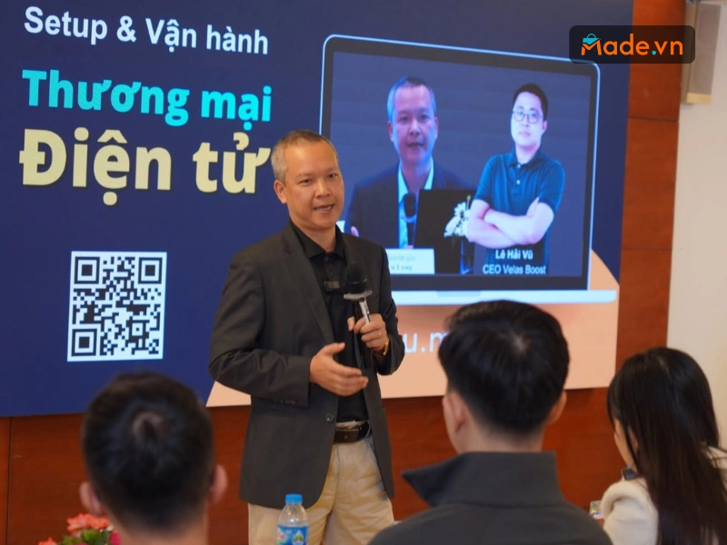 Made tổ chức các khóa đào tạo thương mại điện tử thực chiến được dẫn dắt trực tiếp bởi Chuyên gia Vũ Long