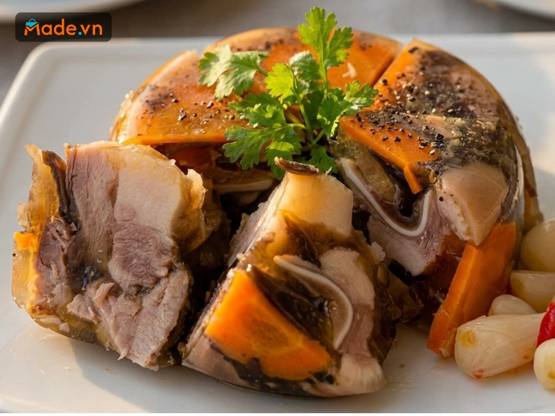 Món thịt đông truyền thống mềm ngon, trong veo được nhiều người ưa thích