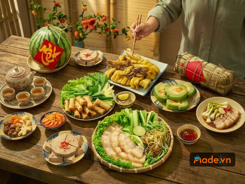 Những món ăn đặc trưng trong mâm cơm Tết của người miền Trung