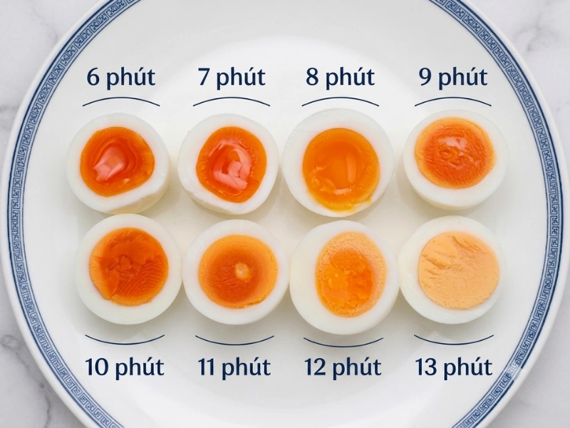 Thời gian luộc trứng lòng đào chuẩn từng phút