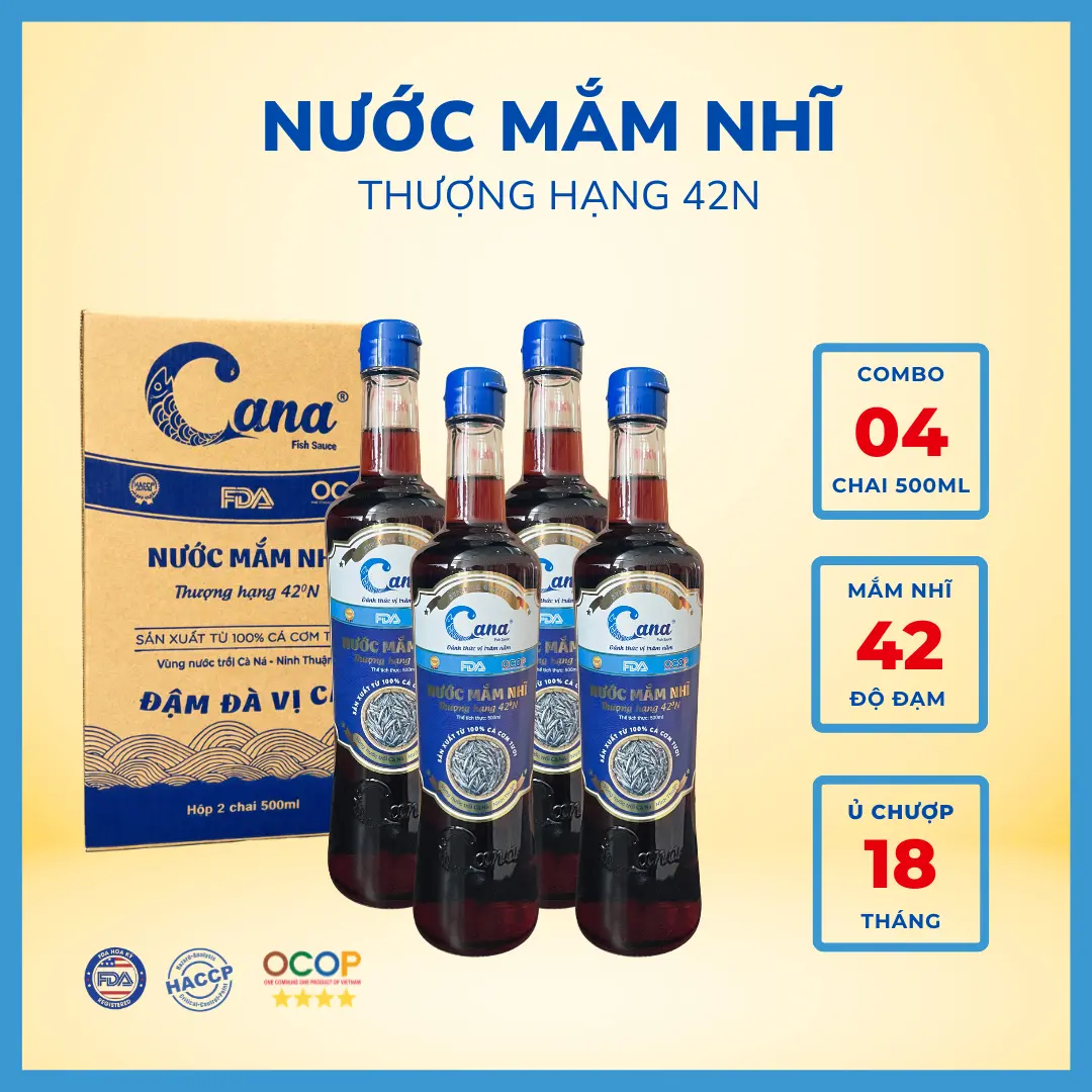 Nước Mắm Nhĩ Cana 42°N – Combo 04 Chai
